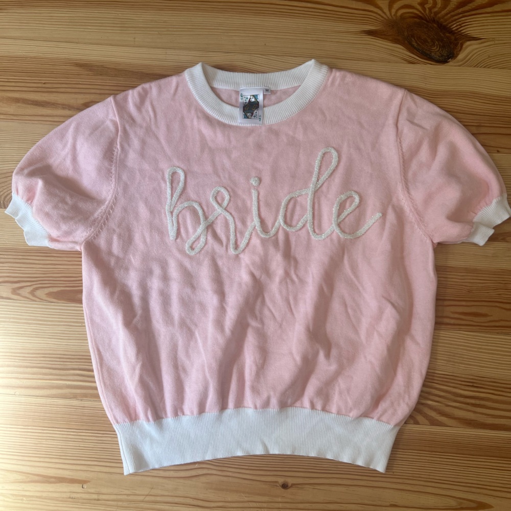 QUEEN OF SPARKLES Pink Bride sweater
